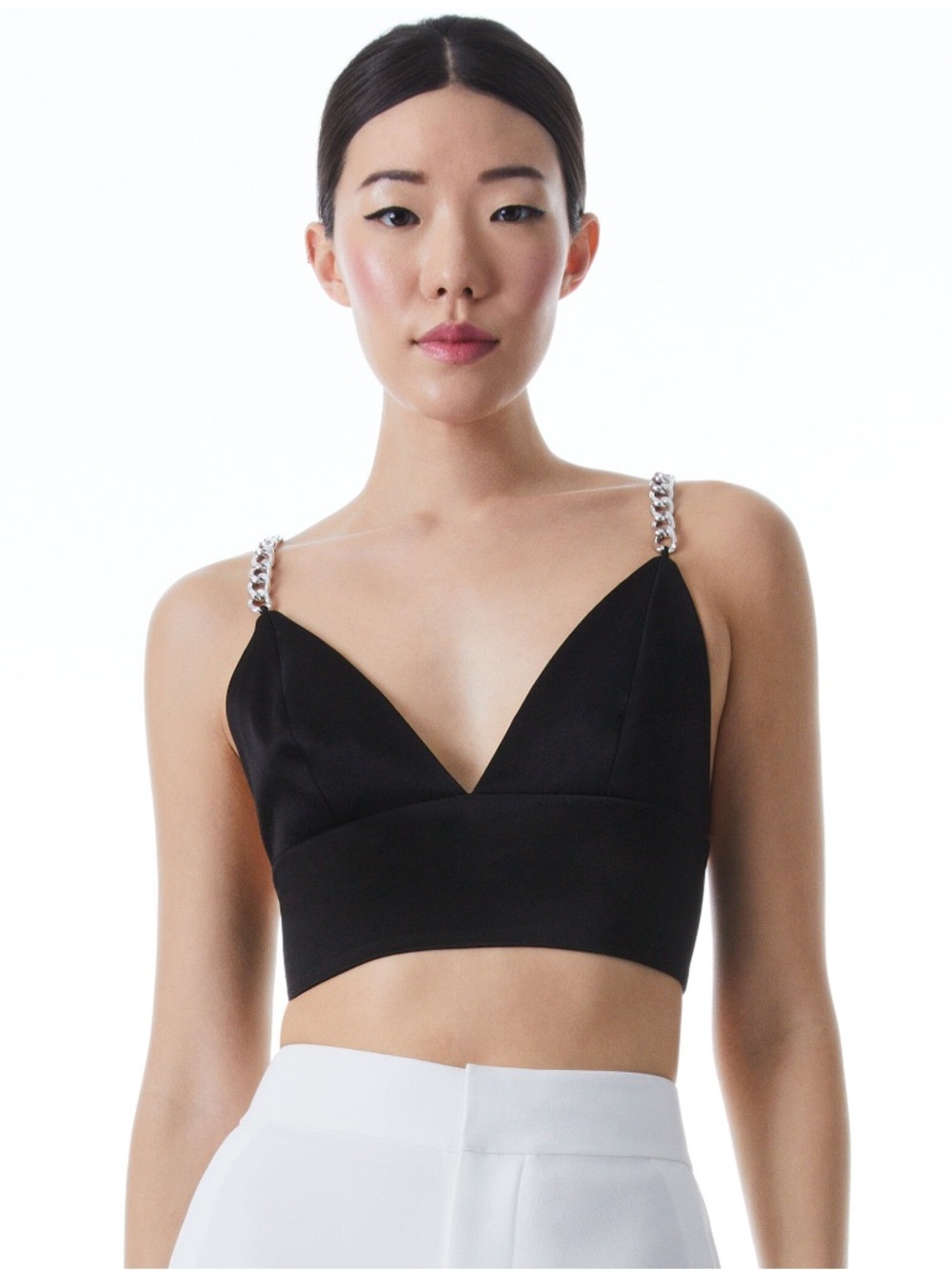 Alice + Olivia Carli Bra Top With Chain Straps